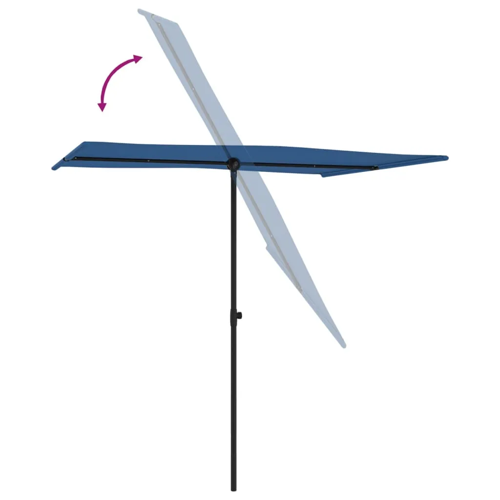 Outdoor Parasol with Aluminium Pole 2x1.5 m Azure Blue