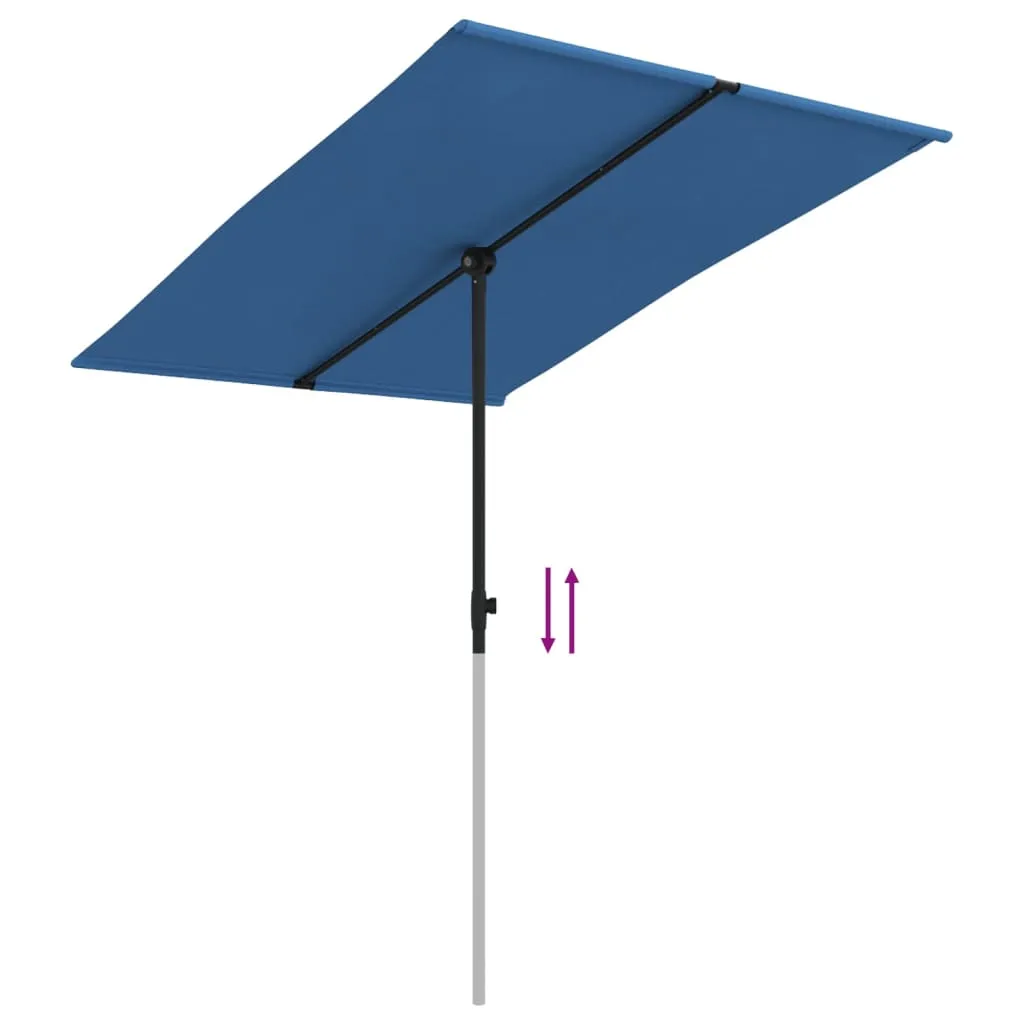 Outdoor Parasol with Aluminium Pole 2x1.5 m Azure Blue