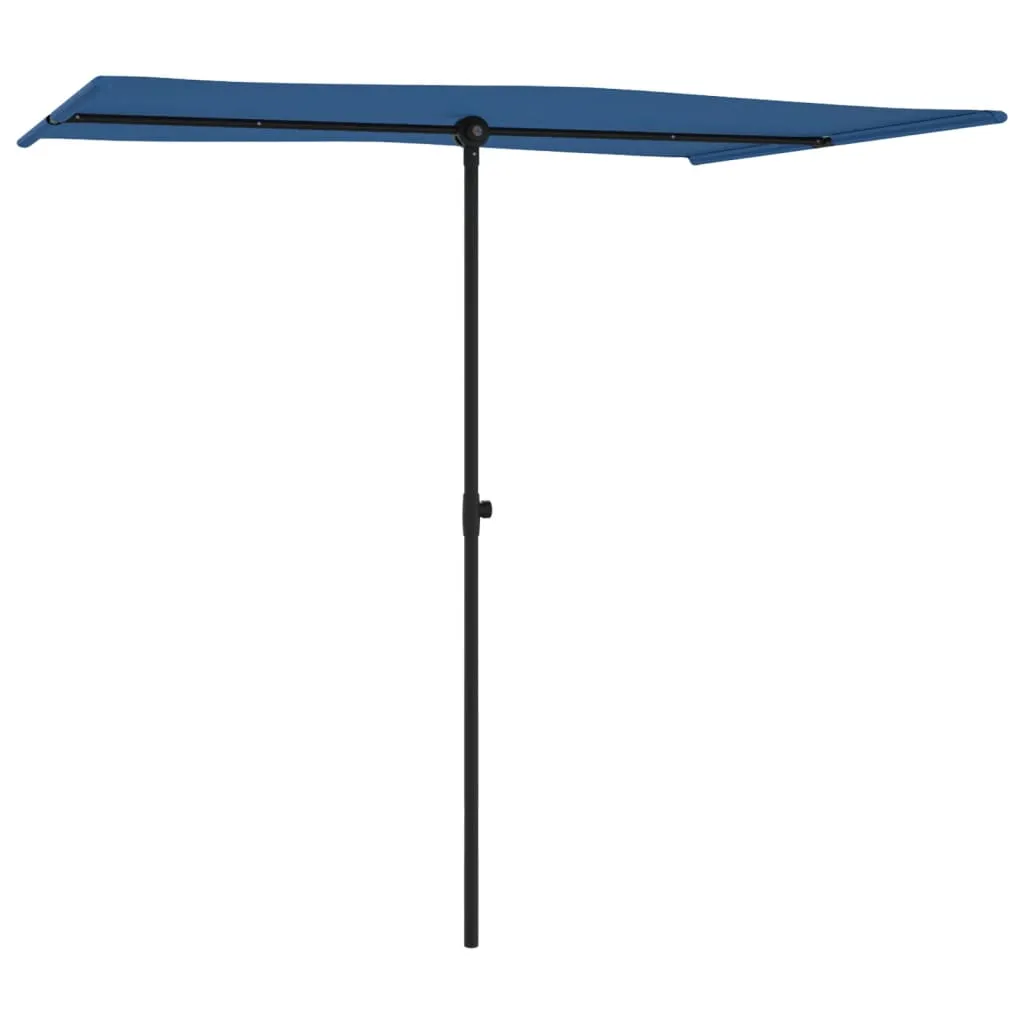 Outdoor Parasol with Aluminium Pole 2x1.5 m Azure Blue