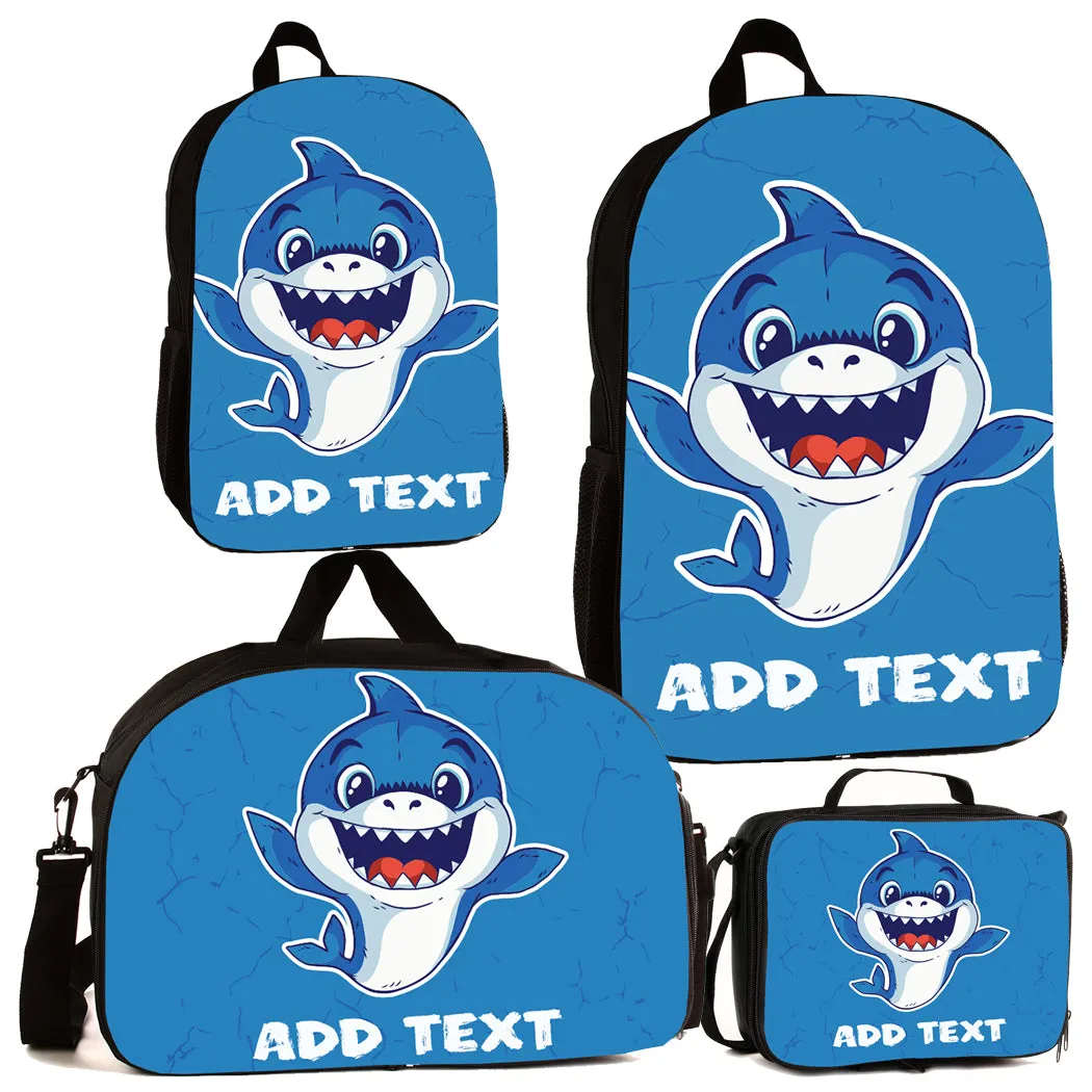 Personalized Full Color Backpacks / Lunch Bag / Duffel Bag - Shark Baby