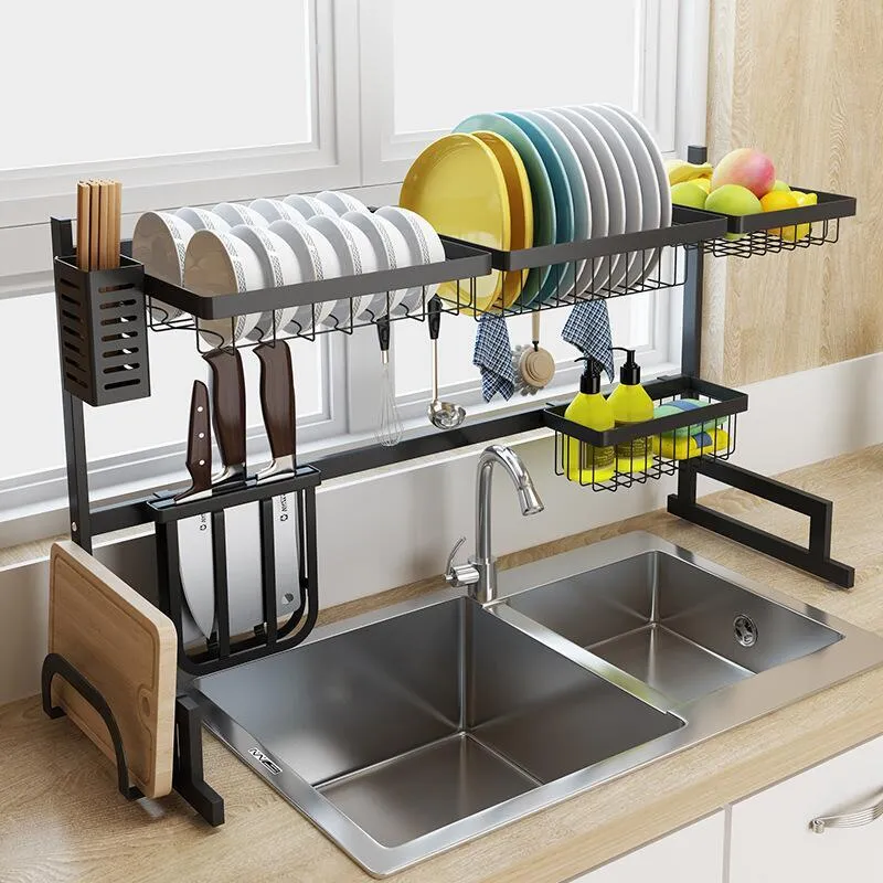 Sink drain rack