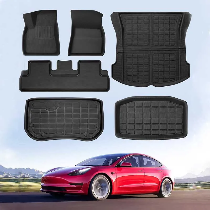 TAPTES All Weather Floor Mats & Trunk Mats for Tesla Model 3 2017-2020