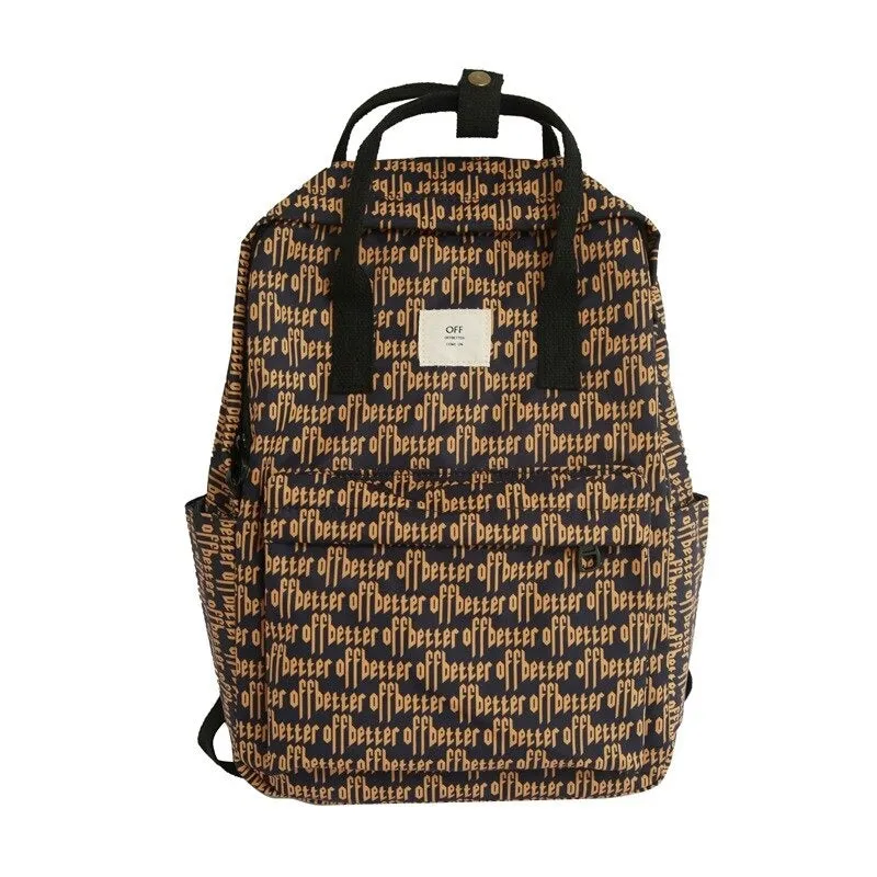 Waterproof Women's Letter Printing Backpacks