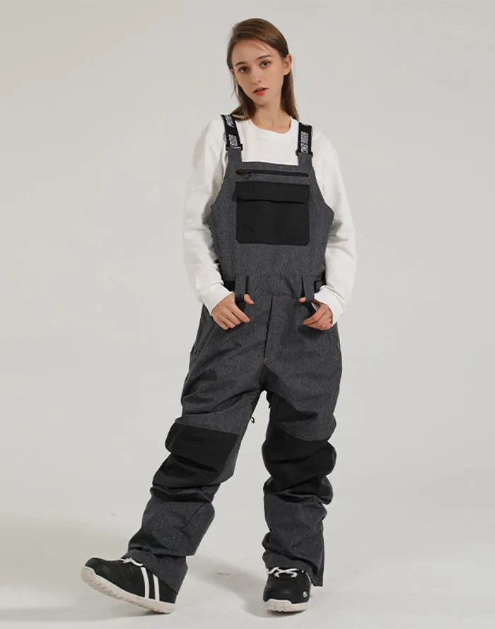 Women's Couple Suspenders Ski Pants Winter Windproof And Waterproof One-Piece Snowborad Pants